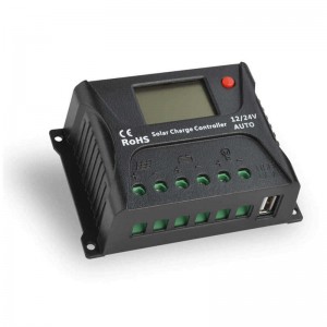 Srne PWM 태양 계통 차원 충전 컨트롤러 12V/24V 10A 20A LCD 최대 55V 태양 전지 패널 리드 산 리튬 배터리 시스템 용